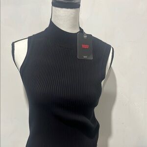 Levi's Black Ribbed Fitted Tank Top